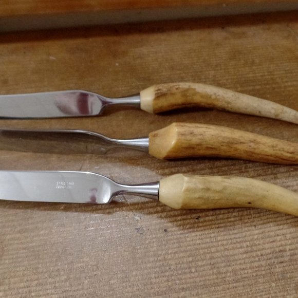 Vintage Robeson Germany Stainless Stag Handle Butter Knives - Picture 3 of 11